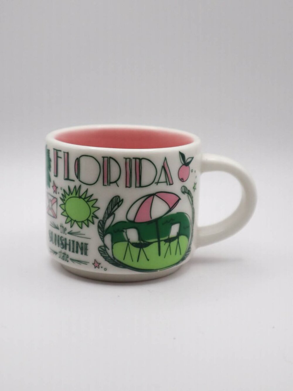 Starbucks Been There Series Espresso Cup Mini Mug Florida Pink & Green 2019 - Picture 2 of 7